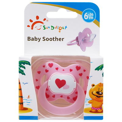 Tear Resistant Pink Blue ABS Dot Silicone Baby Soother
