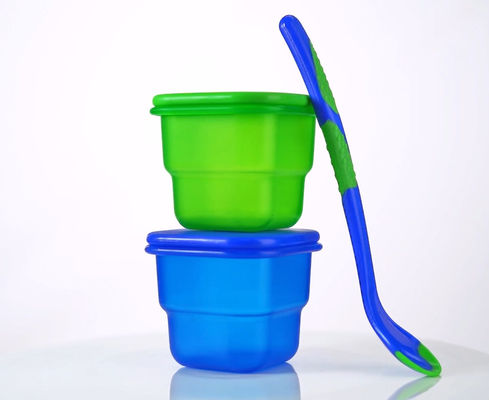 Plastik Kedap Udara 2 lembar Penyimpanan Makanan BPA Gratis Dengan Sendok