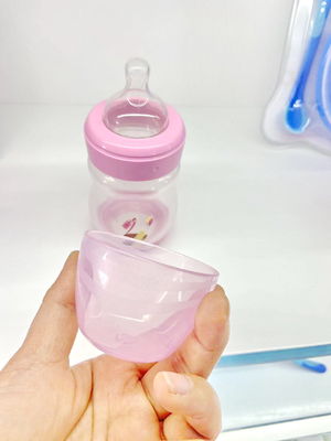 Bahan makanan silikon puting leher lebar botol bayi makan Bebas BPA PP botol susu plastik