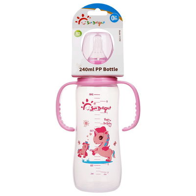 Botol Bayi Bayi 240 ml FDA EN14350 Diuji Warna Pink Biru Hijau