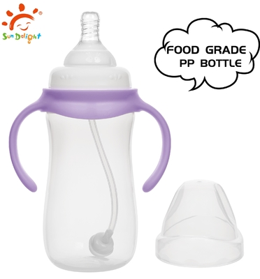 Botol bayi polipropilena tahan lama untuk sterilisasi gelombang mikro selama 0-6 bulan