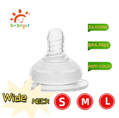 Double Handle Baby Silicone Feeding Set Dengan Puting Mudah Bersih Pada 110C-120C Suhu