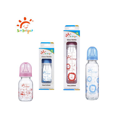 Heat Resistant Hi Transparency Standard Neck Botol Susu Bayi Kaca 9oz 250ml