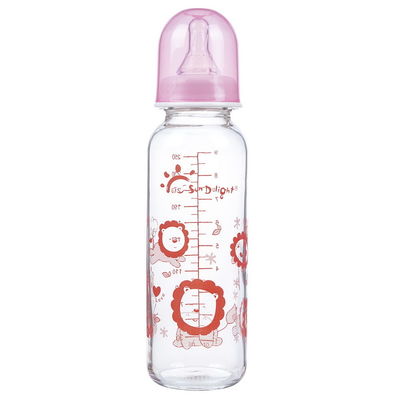 Heat Resistant Hi Transparency Standard Neck Botol Susu Bayi Kaca 9oz 250ml