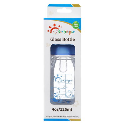 125ml 4oz Botol Susu Bayi Kaca Borosilikat Leher Standar