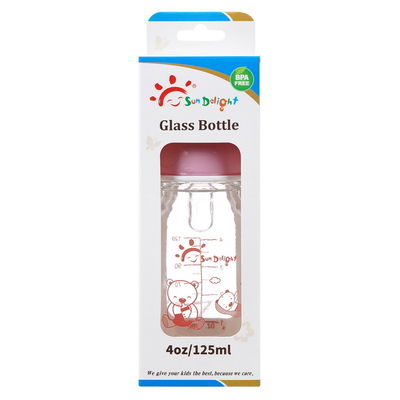 125ml 4oz Botol Susu Bayi Kaca Borosilikat Leher Standar