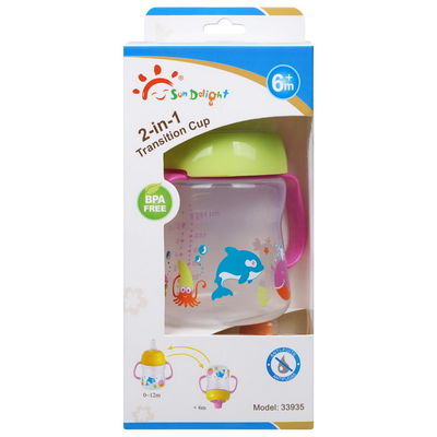 Bebas Tumpahan 2 In 1 BPA Gratis 6 Bulan 6 Ounce Baby Sippy Cup