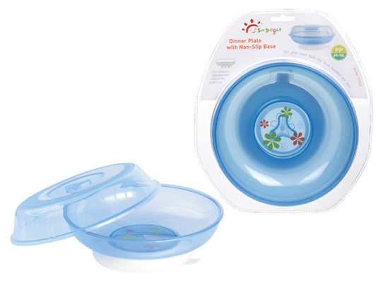 GRATIS BPA Dengan Cover Dan Suction Pad Plat Bayi Plastik