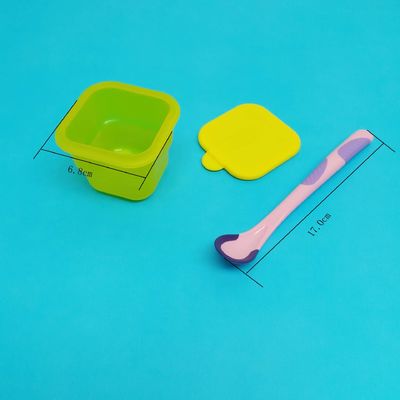 2 pcs BPA Gratis Kedap Udara Penyimpanan Makanan Bayi Plastik Dengan Sendok