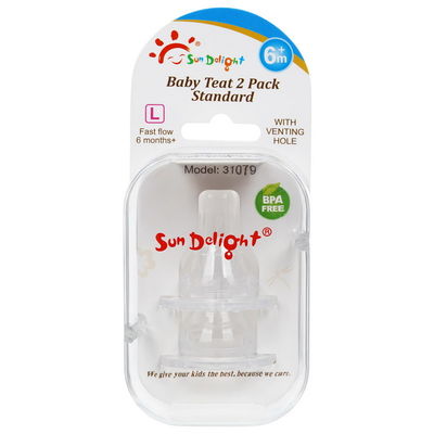 ISO9001 120℃ BPA Free Baby Silicone Nipple Usia 0 - 24 Bulan