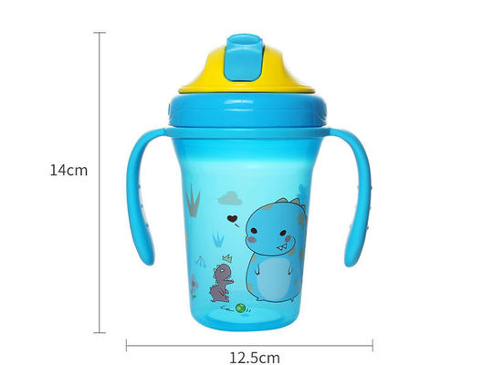 (BARU) 300ml PP Baby Straw Cup dengan pegangan ganda