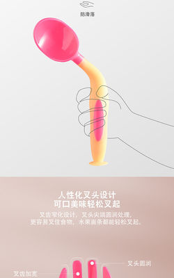 FDA TPE 360 Derajat Sudut Sendok Makan Bayi Dan Garpu