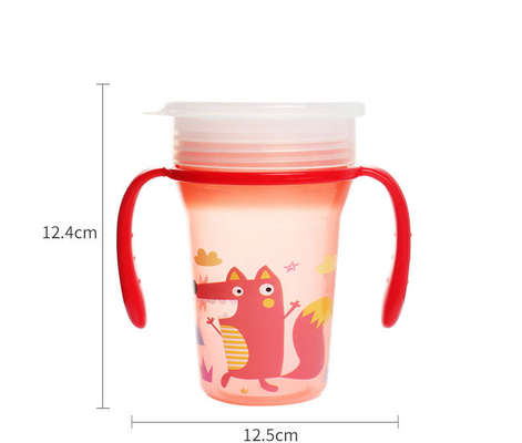 300ml PP 360 derajat sudut Baby Sippy Cup Sertifikat BSCI ISO9001