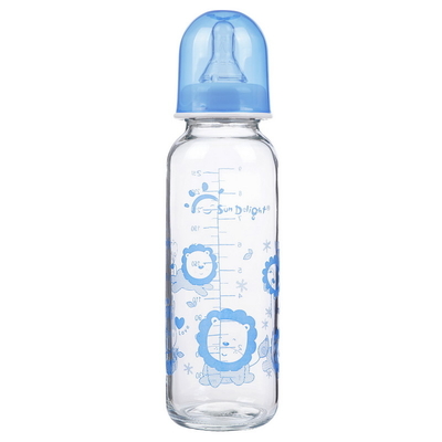 Heat Resistant Hi Transparency Standard Neck Botol Susu Bayi Kaca 9oz 250ml