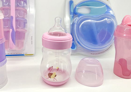 Bahan makanan silikon puting leher lebar botol bayi makan Bebas BPA PP botol susu plastik